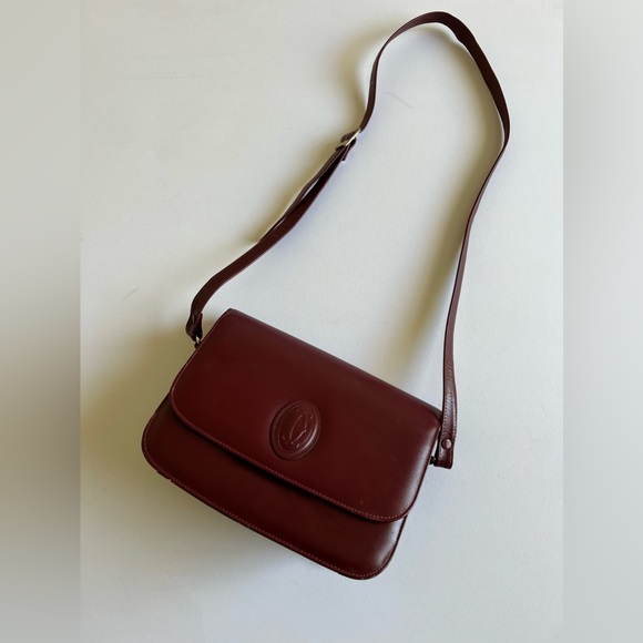 Cartier Bags Authentic Vintage Cartier Crossbody Bag Burgundy Leather Poshmark